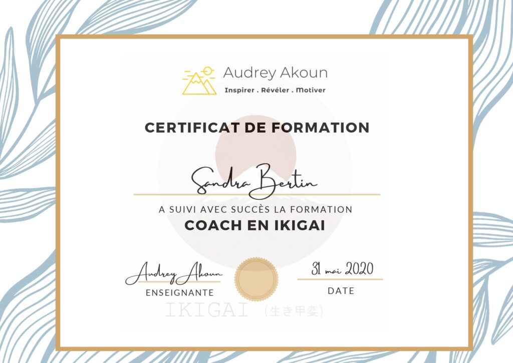 certificat de formation ikigai